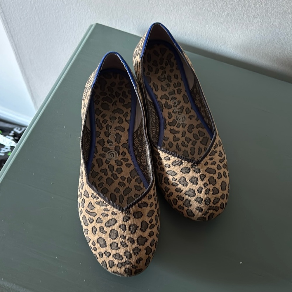 Rothy’s leopard round toe flats size 10.5